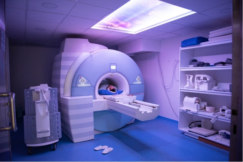 Patient undergoing MRI — highlighting the limits of a normal scan in diagnosing headache causes